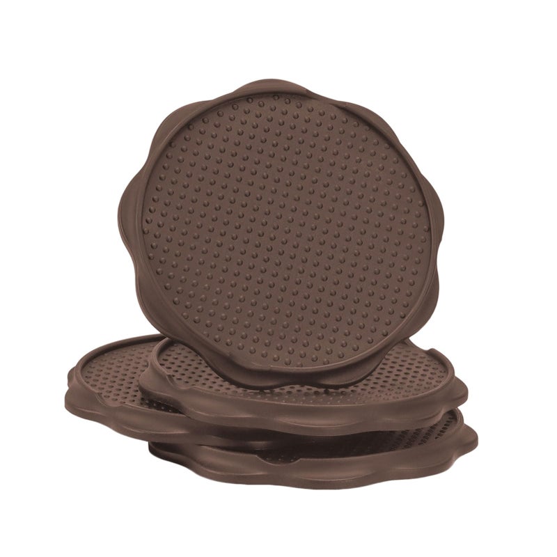 COBARYEN Furniture Pads for Camping Chairs Anti-Sinking Outdoor Furniture Cups Chair Leg Protectors for Sand, Lawn or Soft Ground (4, Brown, 5.35 in) - Image 1